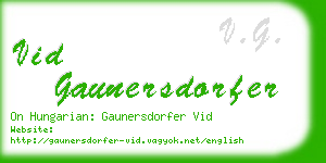 vid gaunersdorfer business card